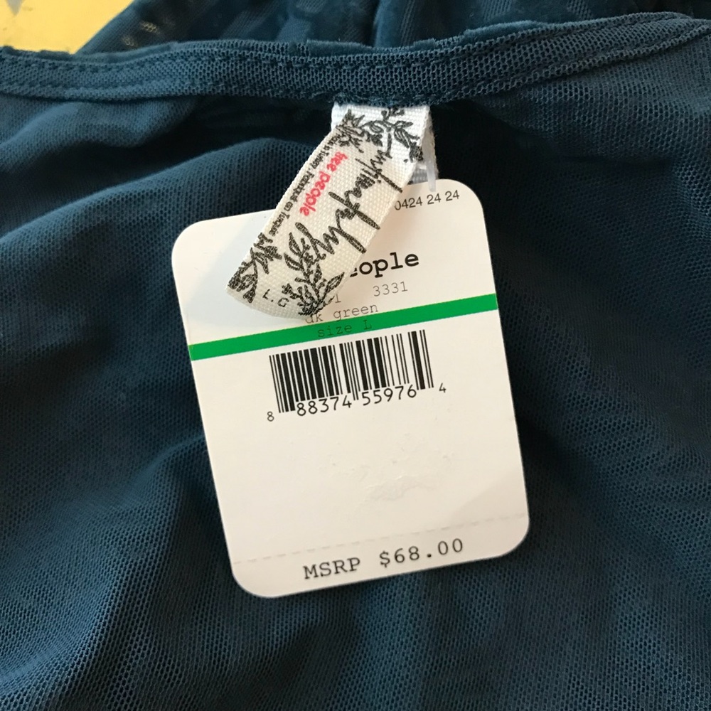 Free People Teal velvet body suit NWT - Picture 7 of 7